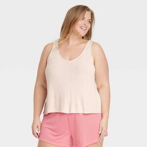 Auden Cream Ribbed Tank Top